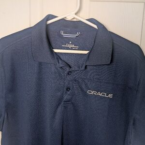 Oracle Embroidered Logo Navy Quick Dry Fossa Brand Polo Shirt Mens XL
